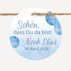 24 x Geschenkanhänger rund "Fische klassisch"