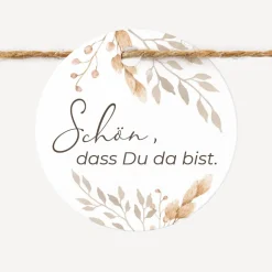 24 x Geschenkanhänger rund "Trockengras"
