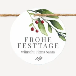 24 x Geschenkanhänger rund Weihnachten geschäftlich 