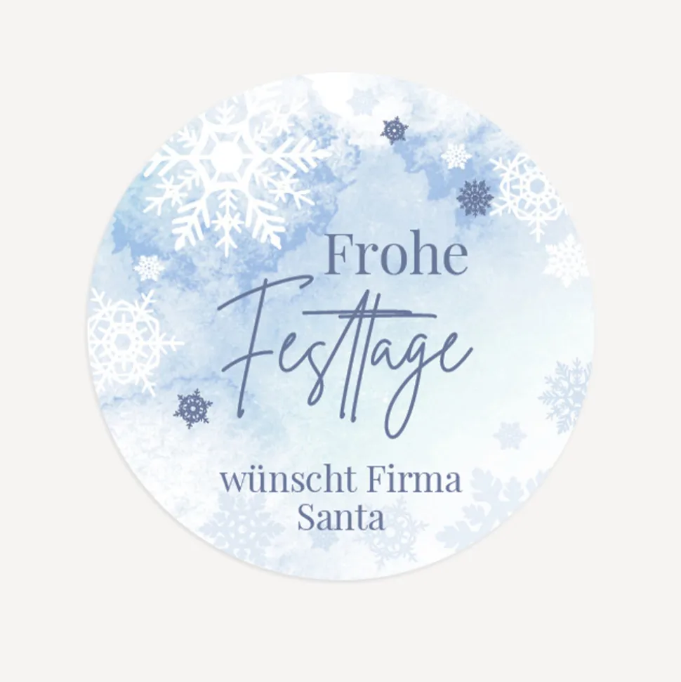 48 x Weihnachtsaufkleber geschäftlich "Schneeflocken"