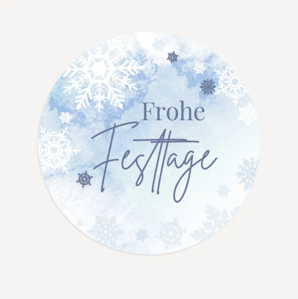48 x Weihnachtsaufkleber geschäftlich "Schneeflocken"