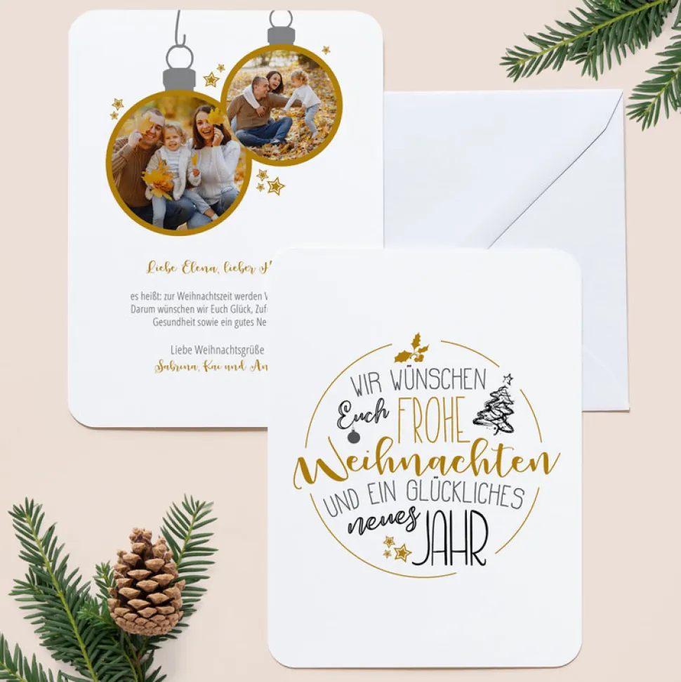 6 x Weihnachtskarte Handlettering