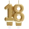 Zahlenkerze "18" gold