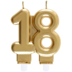 Zahlenkerze "18" gold