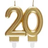 Zahlenkerze "20" gold