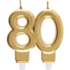 Zahlenkerze "80" gold