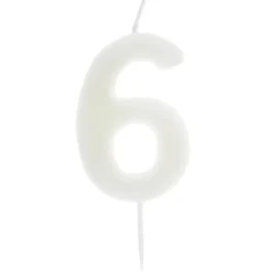 Zahlenkerze "6" - leuchtet im Dunkeln