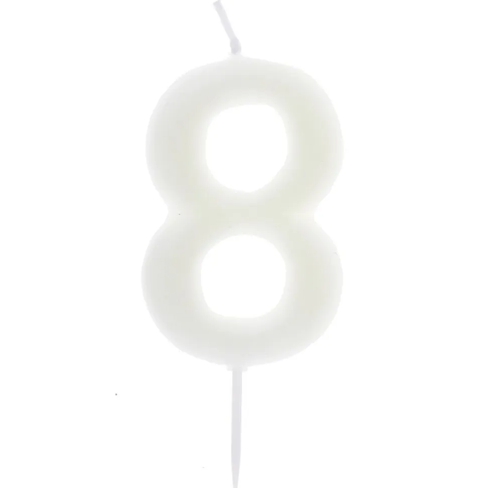 Zahlenkerze "8" - leuchtet im Dunkeln