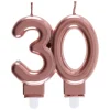 Zahlenkerze "30" roségold
