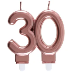 Zahlenkerze "30" roségold