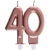 Zahlenkerze "40" roségold