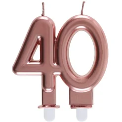 Zahlenkerze "40" roségold