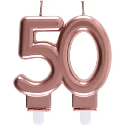 Zahlenkerze "50" roségold