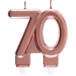 Zahlenkerze "70" roségold