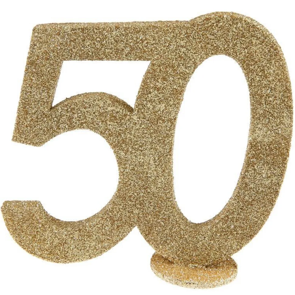 Zahl "50" glitter gold